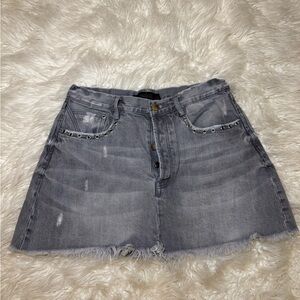 Zara Gray Mini Skirt with Studded Accents